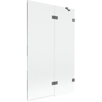 Mexen Lunar, kétszárnyú kádparaván jobb oldali 110 x 150 cm, átlátszó üveg, grafit, 897-110-100-95-00-P