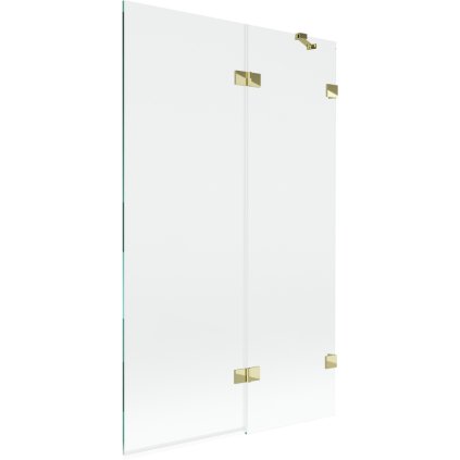 Mexen Lunar, kétszárnyú kádparaván, jobb oldali, 110 x 150 cm, átlátszó üveg, fényes arany, 897-110-100-50-00-P