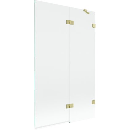 Mexen Lunar, kétszárnyú kádparaván jobb oldali 110 x 150 cm, átlátszó üveg, matt arany, 897-110-100-55-00-P