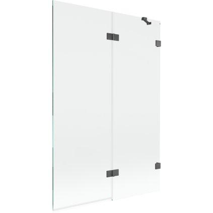 Mexen Lunar, kétszárnyú kádparaván jobb oldali 120 x 150 cm, átlátszó üveg, grafit, 897-120-100-66-00-P