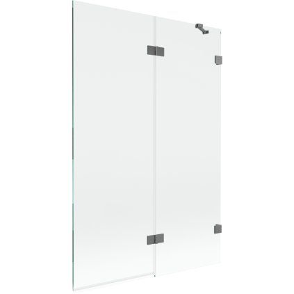 Mexen Lunar, kétszárnyú kádparaván jobb oldali 120 x 150 cm, átlátszó üveg, grafit, 897-120-100-95-00-P