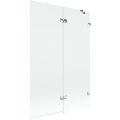 Mexen Lunar, kétszárnyú kádparaván jobb oldali 120 x 150 cm, átlátszó üveg, króm, 897-120-100-01-00-P