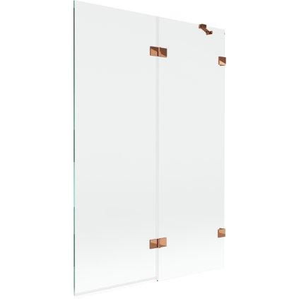 Mexen Lunar, kétszárnyú kádparaván jobb oldali 120 x 150 cm, átlátszó üveg, rozéarany, 897-120-100-60-00-P