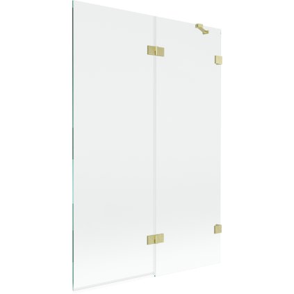 Mexen Lunar, kétszárnyú kádparaván jobb oldali 120 x 150 cm, átlátszó üveg, matt arany, 897-120-100-55-00-P