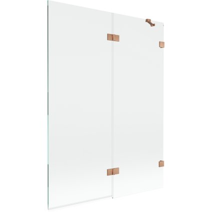 Mexen Lunar, kétszárnyú kádparaván jobb oldali 130 x 150 cm, átlátszó üveg, matt réz, 897-130-100-65-00-P