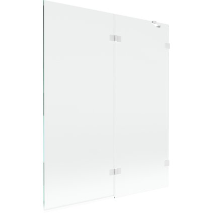 Mexen Lunar, kétszárnyú kádparaván jobb oldali 140 x 150 cm, átlátszó üveg, fehér, 897-140-100-20-00-P