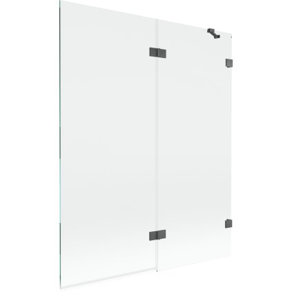 Mexen Lunar, kétszárnyú kádparaván jobb oldali 140 x 150 cm, átlátszó üveg, grafit, 897-140-100-66-00-P