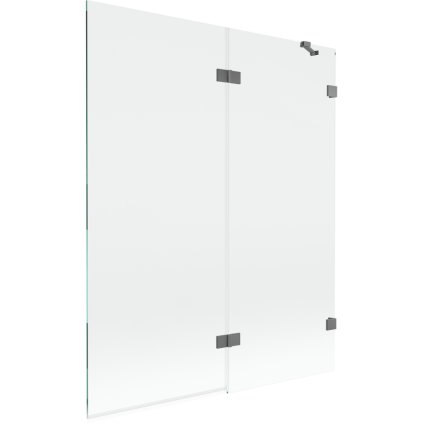 Mexen Lunar, kétszárnyú kádparaván jobb oldali 140 x 150 cm, átlátszó üveg, grafit, 897-140-100-95-00-P