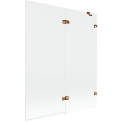 Mexen Lunar, kétszárnyú kádparaván jobb oldali 140 x 150 cm, átlátszó üveg, rozéarany, 897-140-100-60-00-P