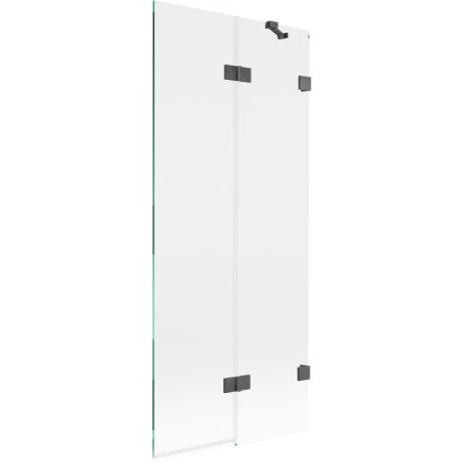 Mexen Lunar, kétszárnyú kádparaván jobb oldali 80 x 150 cm, átlátszó üveg, grafit, 897-080-100-66-00-P