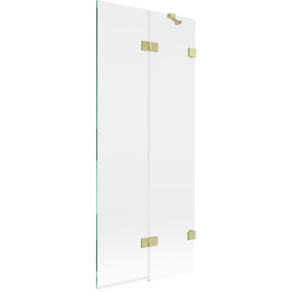 Mexen Lunar, kétszárnyú kádparaván jobb oldali 80 x 150 cm, átlátszó üveg, matt arany, 897-080-100-55-00-P