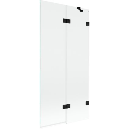 Mexen Lunar, kétszárnyú kádparaván jobb oldali 90 x 150 cm, átlátszó üveg, matt fekete, 897-090-100-70-00-P