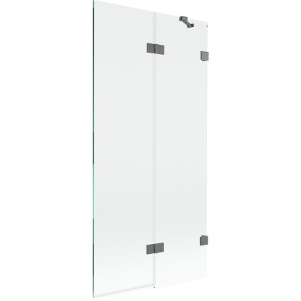 Mexen Lunar, kétszárnyú kádparaván jobb oldali 90 x 150 cm, átlátszó üveg, grafit, 897-090-100-95-00-P