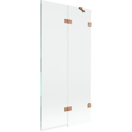 Mexen Lunar, kétszárnyú kádparaván jobb oldali 90 x 150 cm, átlátszó üveg, matt réz, 897-090-100-65-00-P