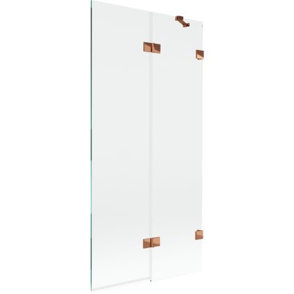 Mexen Lunar, kétszárnyú kádparaván jobb oldali 90 x 150 cm, átlátszó üveg, rozéarany, 897-090-100-60-00-P