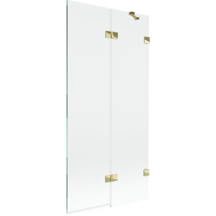 Mexen Lunar, kétszárnyú kádparaván, jobb oldali, 90 x 150 cm, átlátszó üveg, fényes arany, 897-090-100-50-00-P