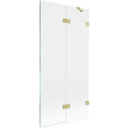 Mexen Lunar, kétszárnyú kádparaván jobb oldali 90 x 150 cm, átlátszó üveg, matt arany, 897-090-100-55-00-P
