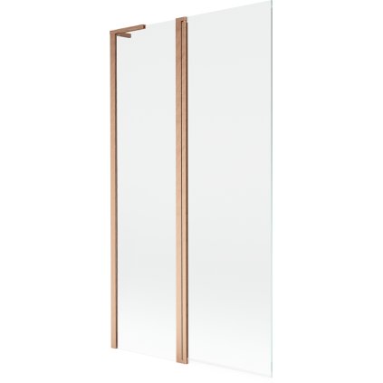Mexen Mist L, kétszárnyú kádparaván 100 x 150 cm, átlátszó üveg, matt réz profil, 8A9L-100-011-65-00