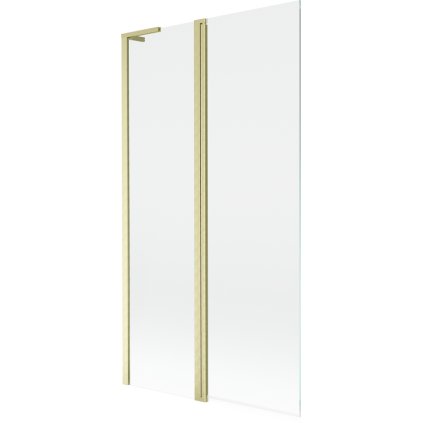 Mexen Mist L, kétszárnyú kádparaván 100 x 150 cm, átlátszó üveg, matt arany profil, 8A9L-100-011-55-00