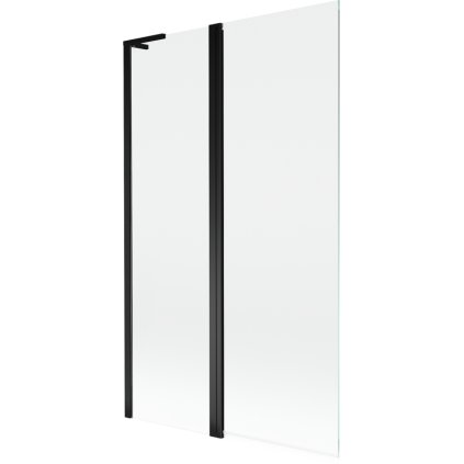 Mexen Mist L, kétszárnyú kádparaván 110 x 150 cm, átlátszó üveg, fekete profil, 8A9L-110-011-70-00