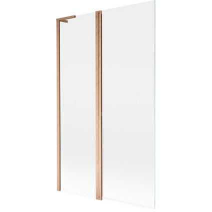 Mexen Mist L, kétszárnyú kádparaván 110 x 150 cm, átlátszó üveg, matt rézprofil, 8A9L-110-011-65-00