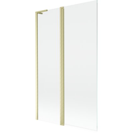 Mexen Mist L, kétszárnyú kádparaván 110 x 150 cm, átlátszó üveg, matt arany profil, 8A9L-110-011-55-00