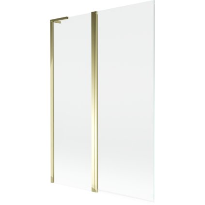 Mexen Mist L, kétszárnyú kádparaván 120 x 150 cm, átlátszó üveg, aranyfényű profil, 8A9L-120-011-50-00