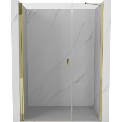 Mexen Mist-B, 1 szárnyú zuhanyajtó 110 cm, átlátszó üveg, arany fényes profil, 8A2-110-001-50-00