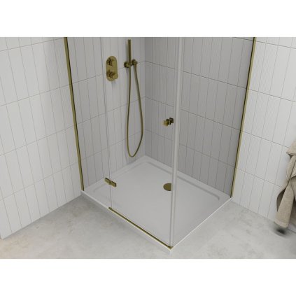 76437 mexen roma sprchovaci kut 70 dvere x 90 stena cm 6mm cire sklo zlaty profil slim sprchova vanicka 5cm 854 070 090 50 00 4010