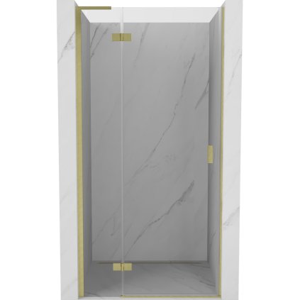 Mexen Mist-H L, 1 szárnyú zuhanyajtó balos 85 cm, átlátszó üveg, matt arany profil, 8A5L-085-000-55-00-L