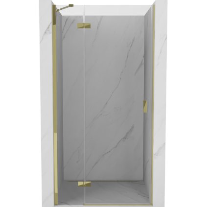 Mexen Mist-H, 1 szárnyú zuhanyajtó balos 75 cm, átlátszó üveg, arany fényes profil, 8A5-075-000-50-00-L