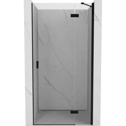 Mexen Mist-H, egyszárnyú zuhanyajtó jobb oldali 70 cm, átlátszó üveg, fekete profil, 8A5-070-000-70-00-P