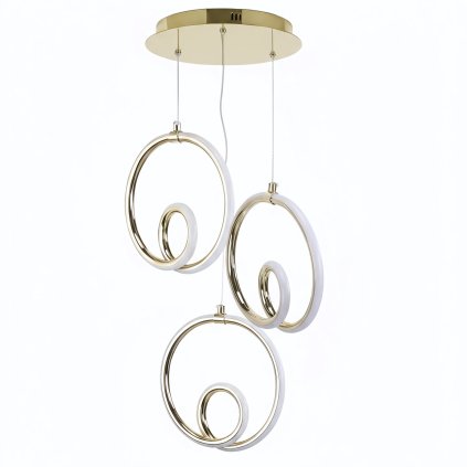 Toolight, LED függeszték 32W, 3000K, 2500lm, LHJ095-3CP, fehér-arany fényes, OSW-50068