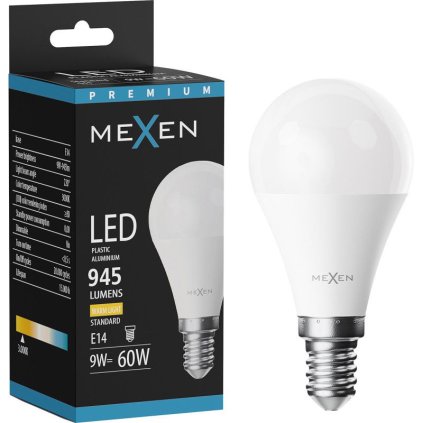 Mexen Nova, LED izzó E14, G45, 9W, meleg - 3000K, 945 lm - L101-E14-0930-01