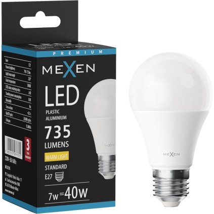 Mexen Nova, LED izzó E27, A60, 7W, meleg - 3000K, 735 lm - L100-E27-0730-01