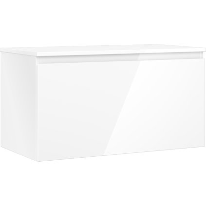 Mexen Orio, fürdőszobaszekrény 90 cm-es felsőrésszel, 1 fiókkal, fényes fehér, 91A10-09047-1-BFC00