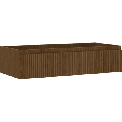 Mexen Rivel, fürdőszobaszekrény 100 cm, 1 fiók, rovátkolt, diófa, 91A20-10023-1-BF86