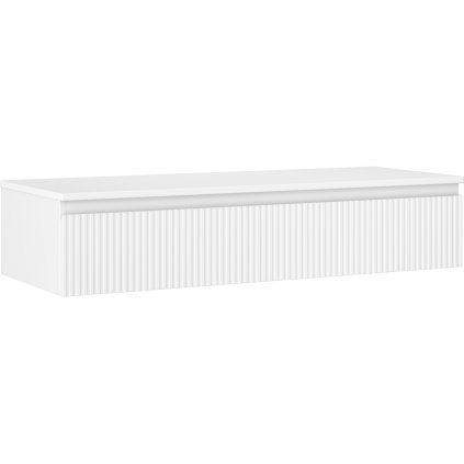 Mexen Rivel, fürdőszobaszekrény 120 cm-es felsőrésszel, 1 fiókkal, hornyolt, matt fehér, 91A20-12023-1-BFC01