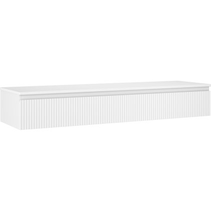 Mexen Rivel, fürdőszobaszekrény 160 cm munkalappal, 1 fiókkal, hornyolt, matt fehér, 91A20-16023-1-BFC01