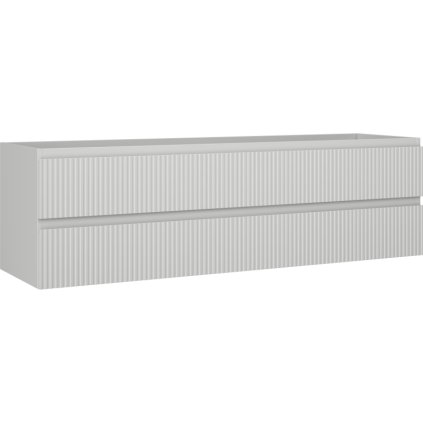 Mexen Rivel, fürdőszobaszekrény 160 cm, 2 fiókkal, hornyolt, matt szürke, 91A20-16047-2-BFF62