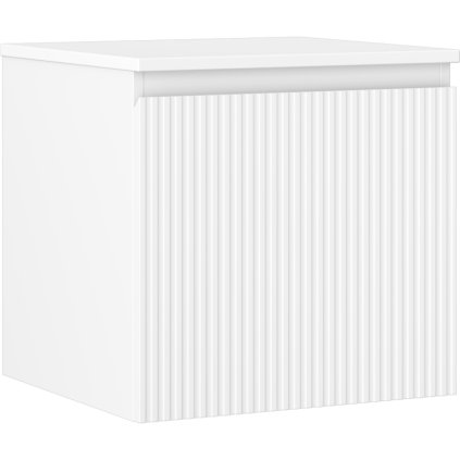 Mexen Rivel, fürdőszobaszekrény 50 cm munkalappal, 1 fiókkal, hornyolt, matt fehér, 91A20-05047-1-BFC01