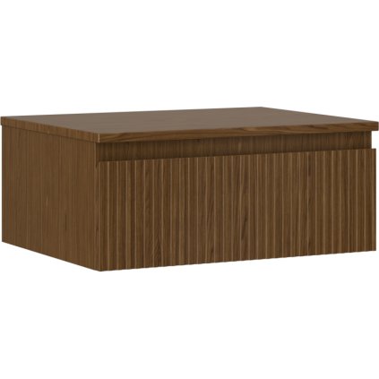 Mexen Rivel, fürdőszobaszekrény 60 cm-es munkalappal, 1 fiókkal, rovátkolt, diófa, 91A20-06023-1-BFC86