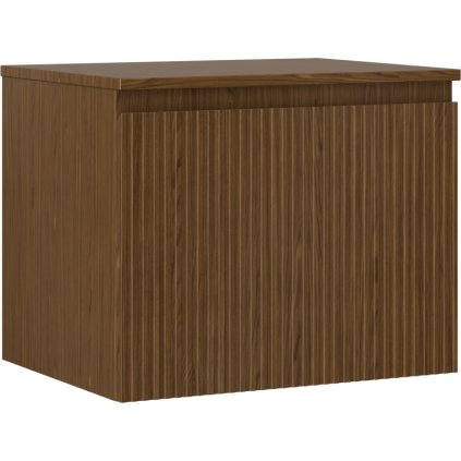 Mexen Rivel, fürdőszobaszekrény 60 cm-es munkalappal, 1 fiókkal, rovátkolt, diófa, 91A20-06047-1-BFC86