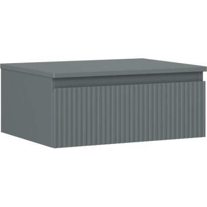 Mexen Rivel, fürdőszobaszekrény 60 cm munkalappal, 1 fiókkal, rovátkolt, grafit matt, 91A20-06023-1-BFC66