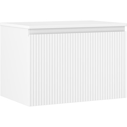 Mexen Rivel, fürdőszobaszekrény 70 cm-es felsőrésszel, 1 fiókkal, hornyolt, matt fehér, 91A20-07047-1-BFC01