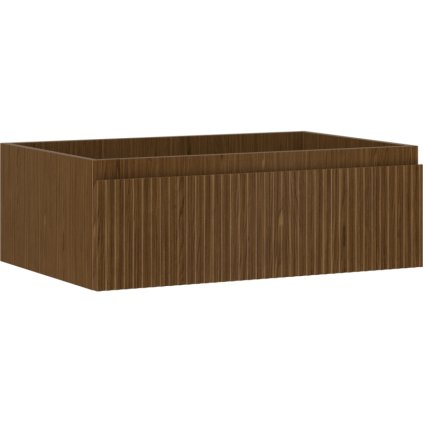 Mexen Rivel, fürdőszobaszekrény 70 cm, 1 fiók, rovátkolt, diófa, 91A20-07023-1-BF86