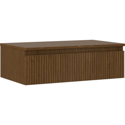 Mexen Rivel, fürdőszobaszekrény 80 cm-es munkalappal, 1 fiókkal, rovátkolt, diófa, 91A20-08023-1-BFC86