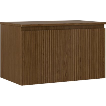 Mexen Rivel, fürdőszobaszekrény 80 cm-es munkalappal, 1 fiókkal, rovátkolt, diófa, 91A20-08047-1-BFC86