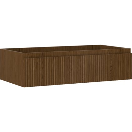 Mexen Rivel, fürdőszobaszekrény 90 cm, 1 fiók, rovátkolt, diófa, 91A20-09023-1-BF86