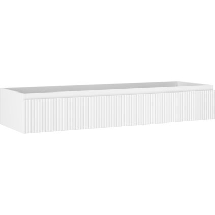 Mexen Rivel, mosdó alatti fürdőszobaszekrény 140 cm, 1 fiók, rovátkolt, matt fehér, 91A20-14023-1-BF01